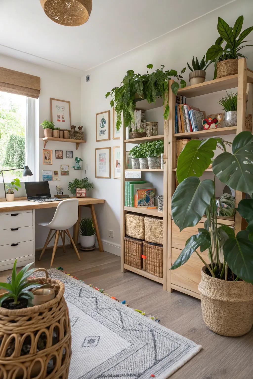 Nature-inspired aspects for a peaceful area.