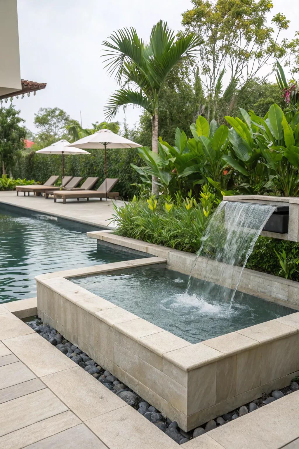 Enhance tranquility using a water feature.