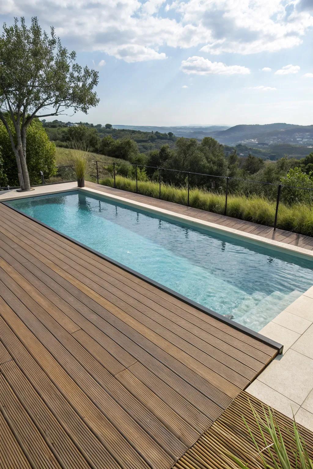 Eco-friendly resources offer stylish and sustainable poolside solutions.