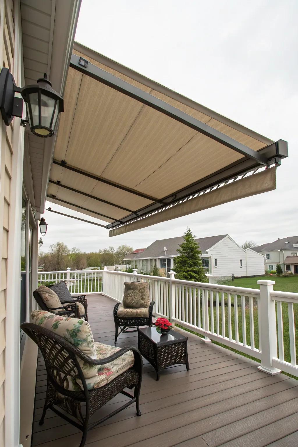 Enjoy flexible comfort with a rolling awning.