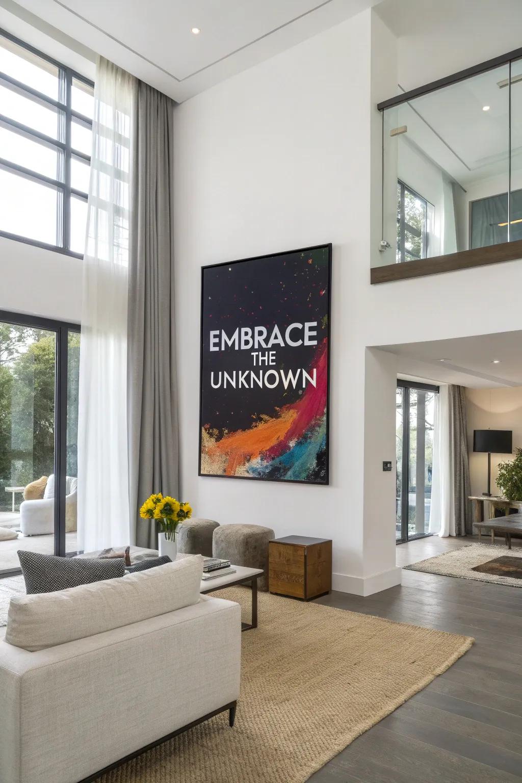 Abstract artistry featuring positive messaging intrigues and inspires.
