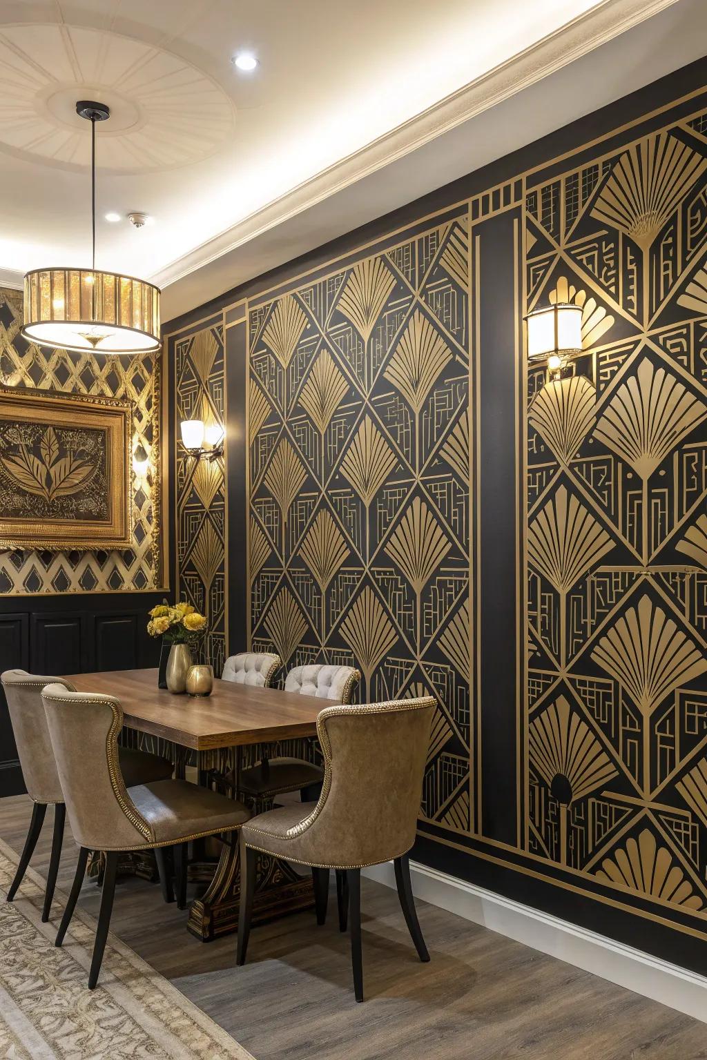 Art Deco motifs exude ageless grace and luxury.