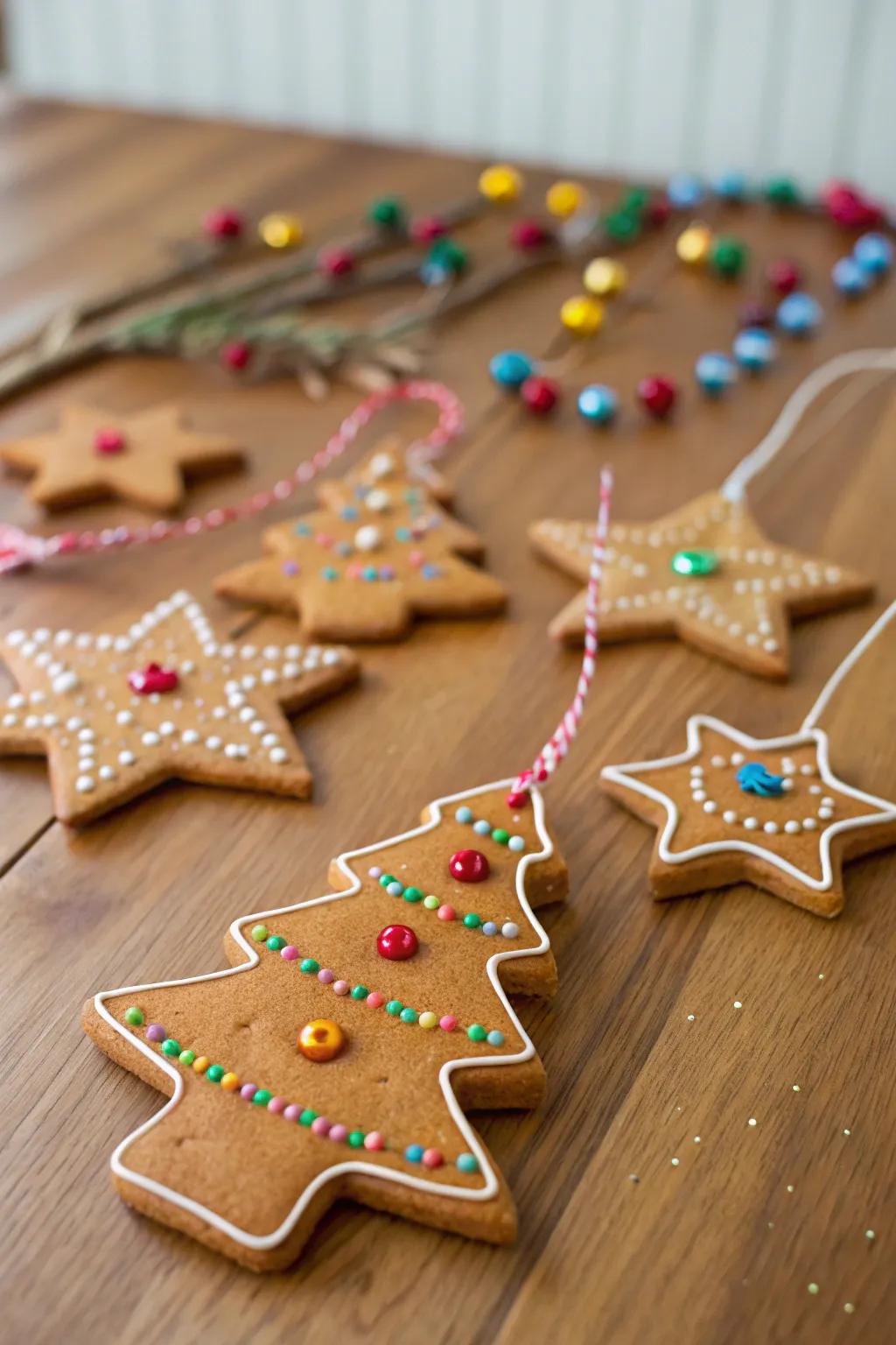Delightful spice cookie-scented sculpting dough ornaments, perfect for sensory fun.