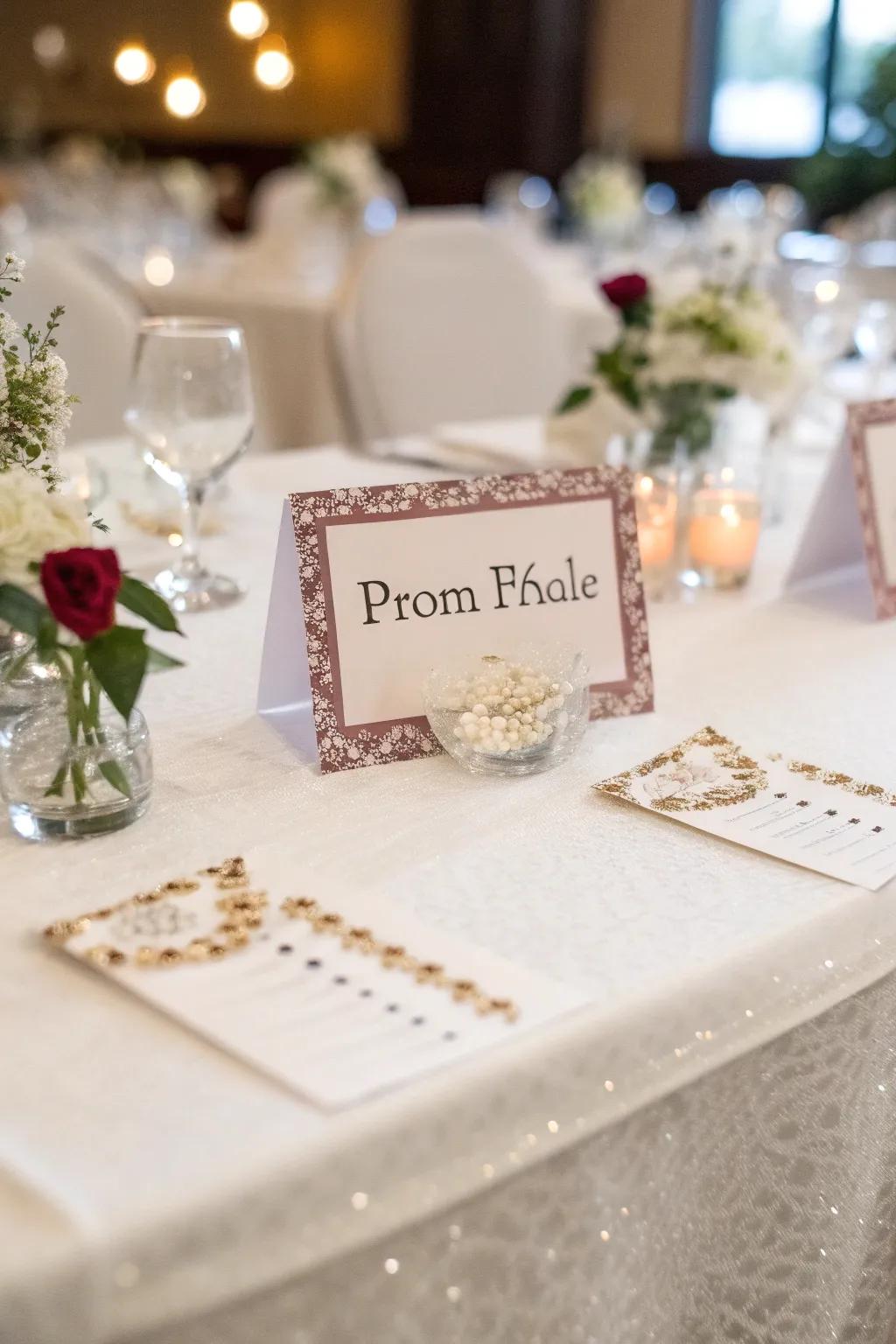 Tailored placement markers infuse a unique impression onto your dance tables.