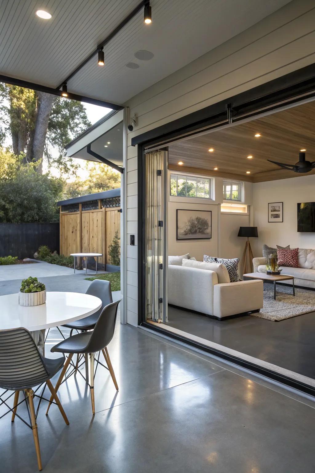 Garage conversions create adaptable living spaces in small houses.