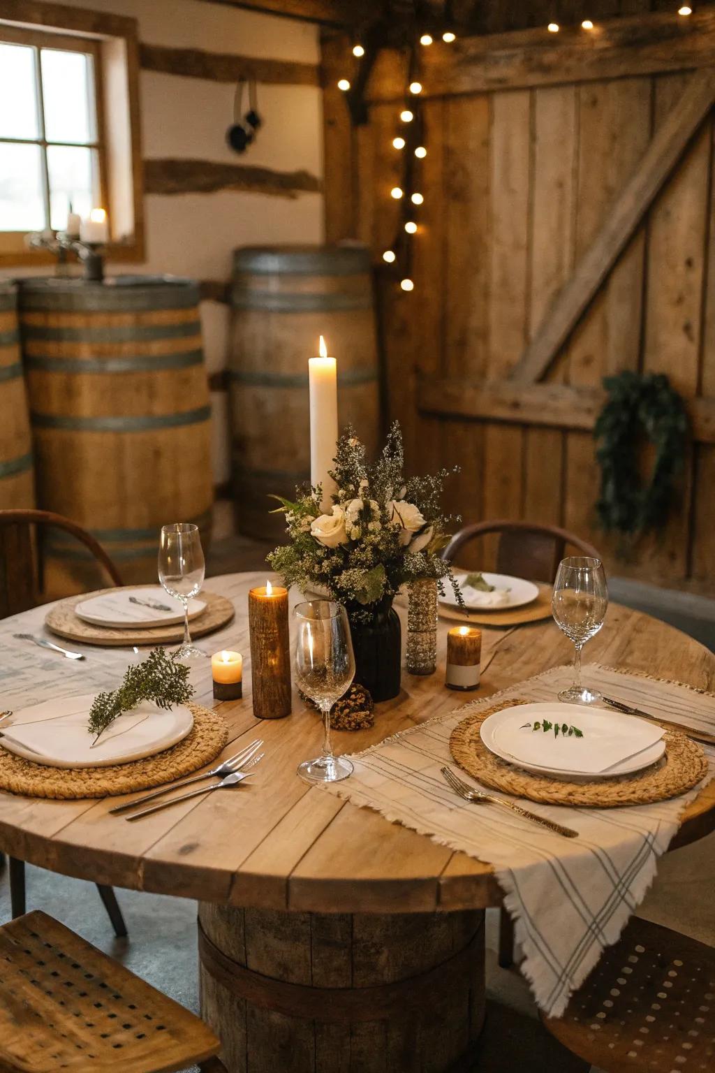 Timber items add simple charm and warmth.
