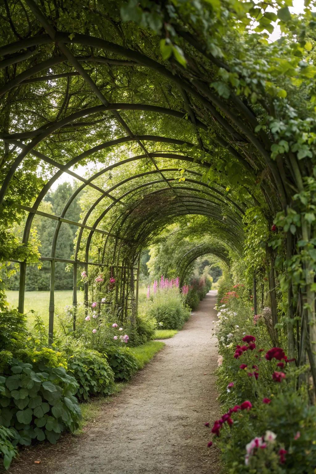 Walk through a magical flora passage.