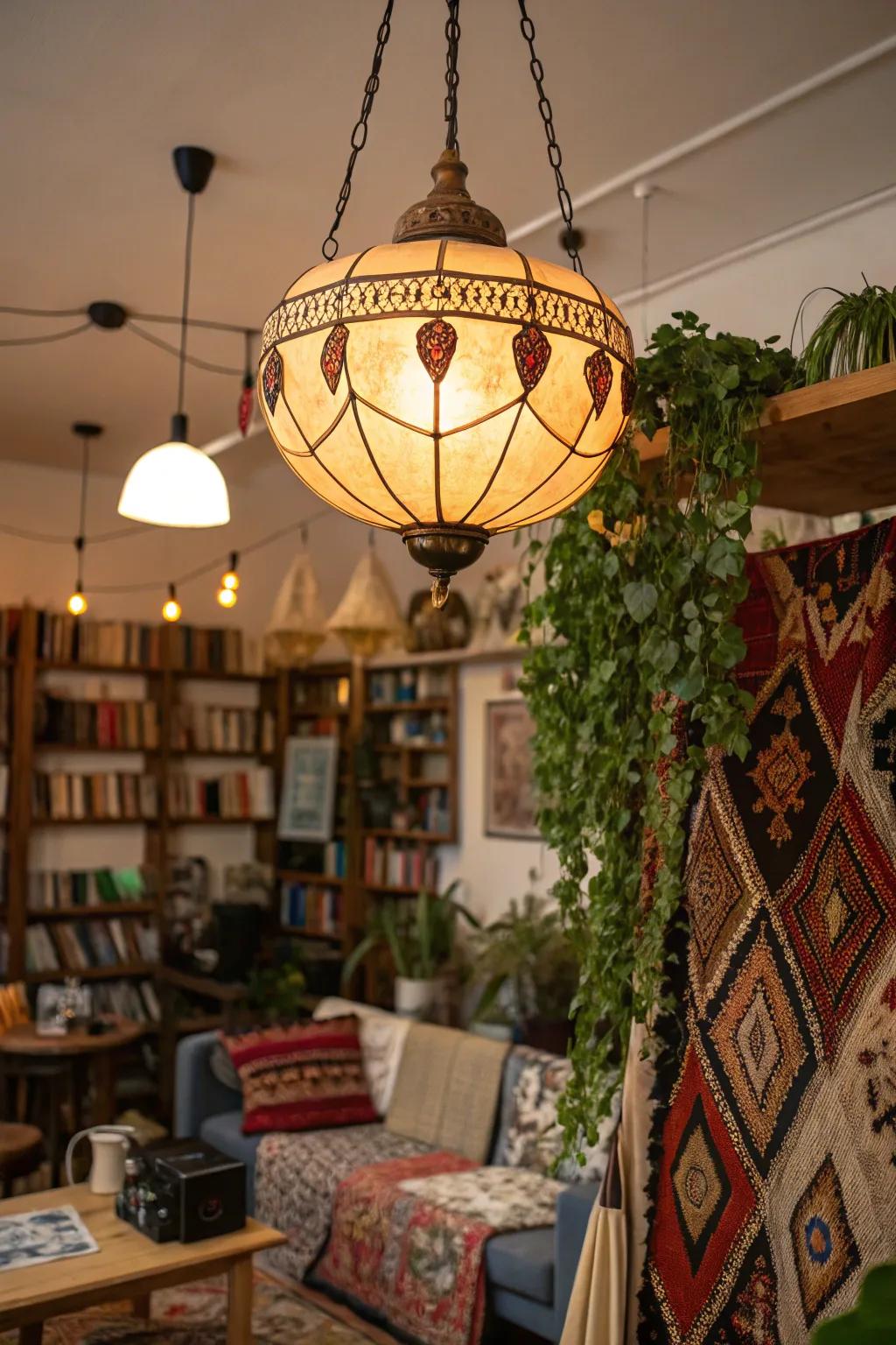 Carry bohemian happiness to your property by using diverse lights.