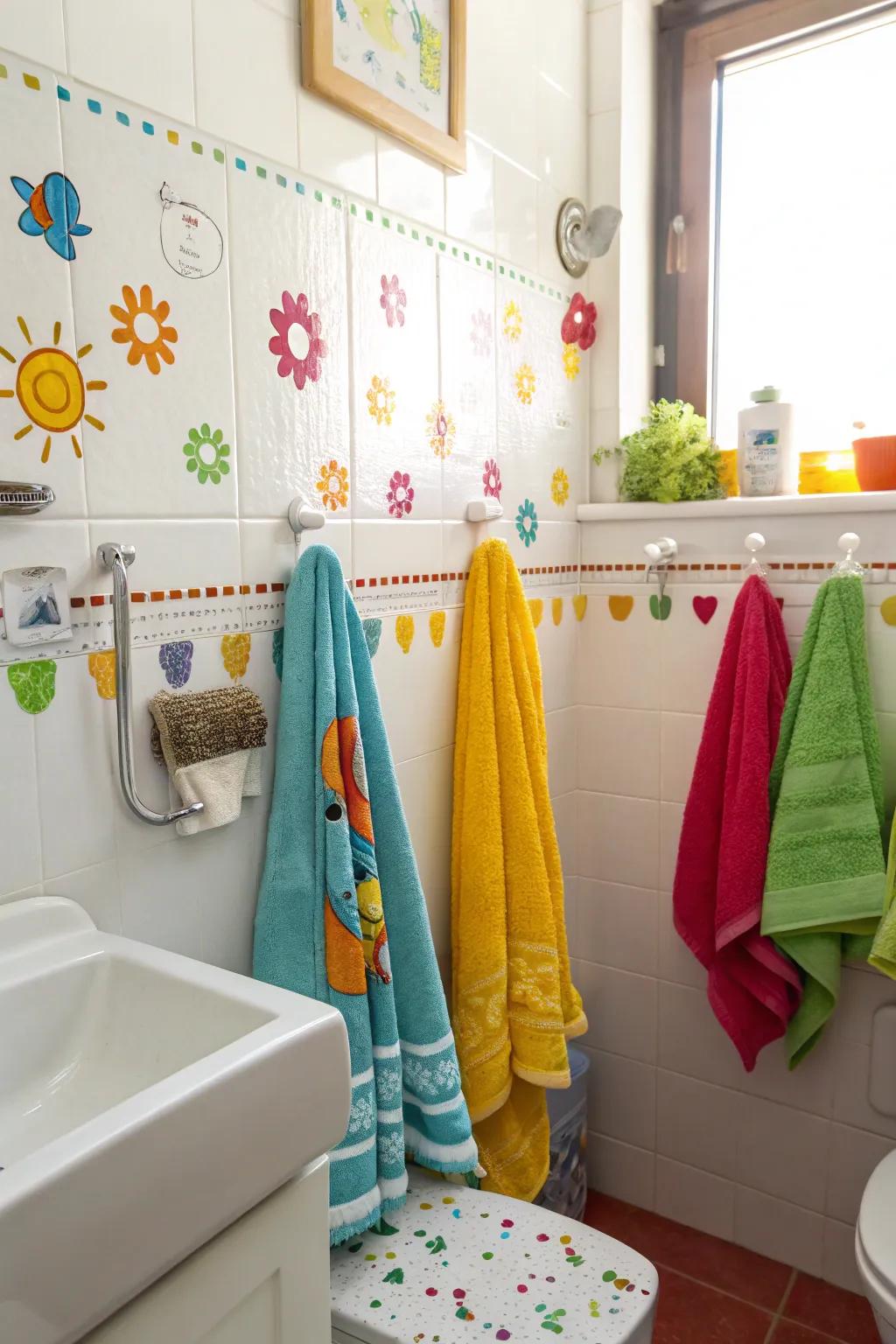 Towel clips add a playful and functional element to storage.