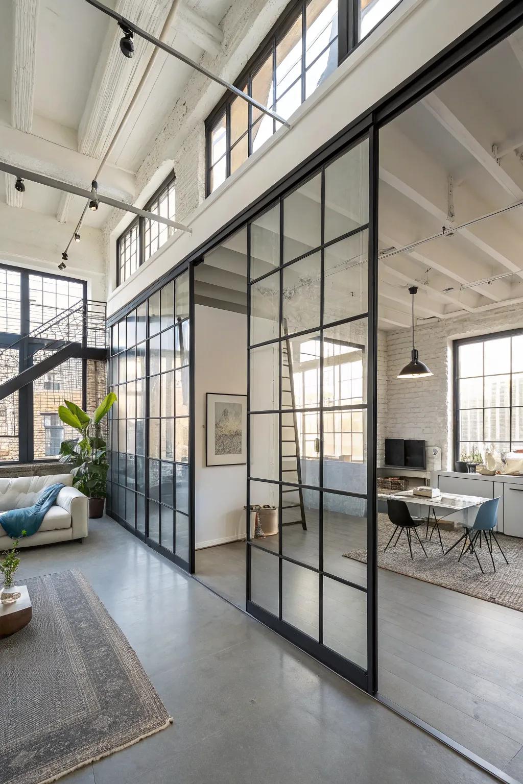 Room dividers provide privacy while keeping an open feel.