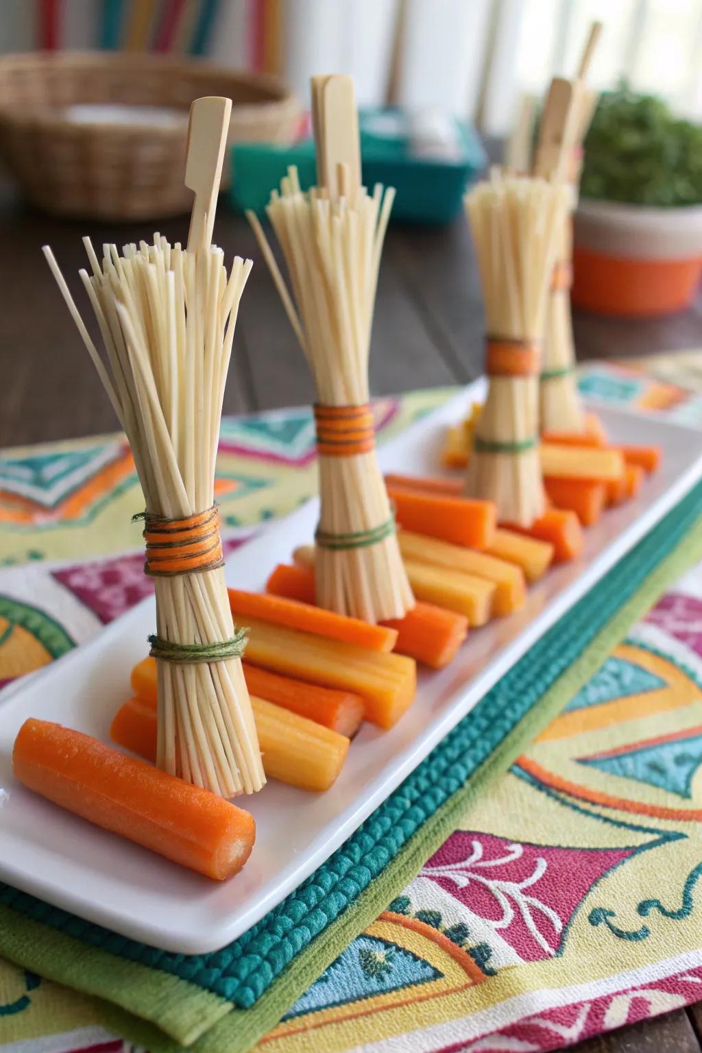 Sweep implement daucus rods uprooting a wholesome snack preference.
