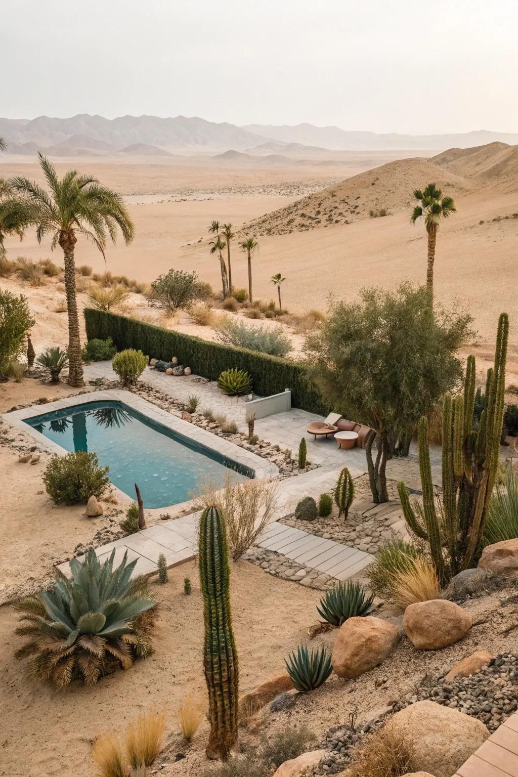 Create your desert retreat with a compact pool.
