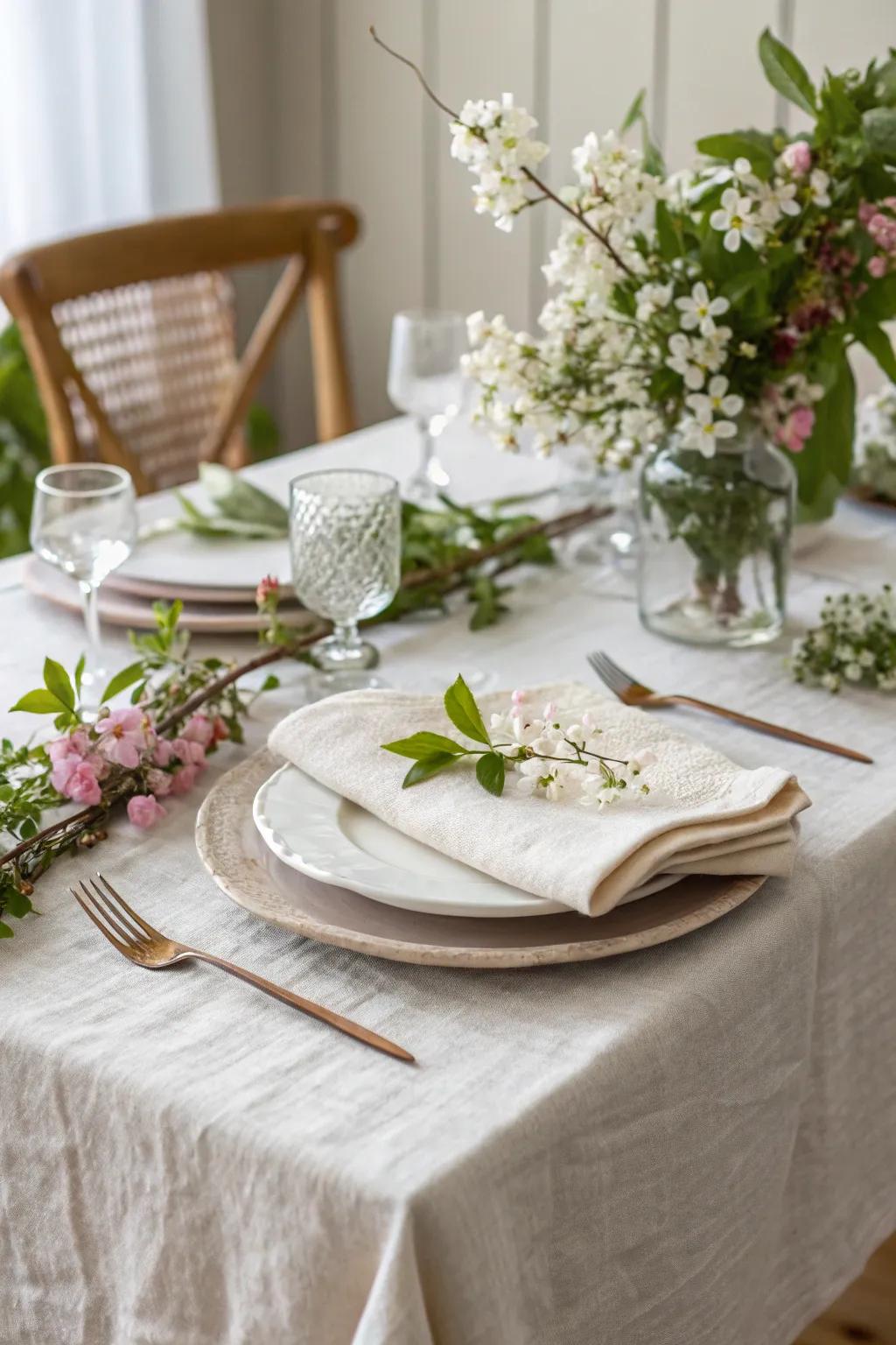 Weightless fabrics conjure a breezy and crisp ambiance.