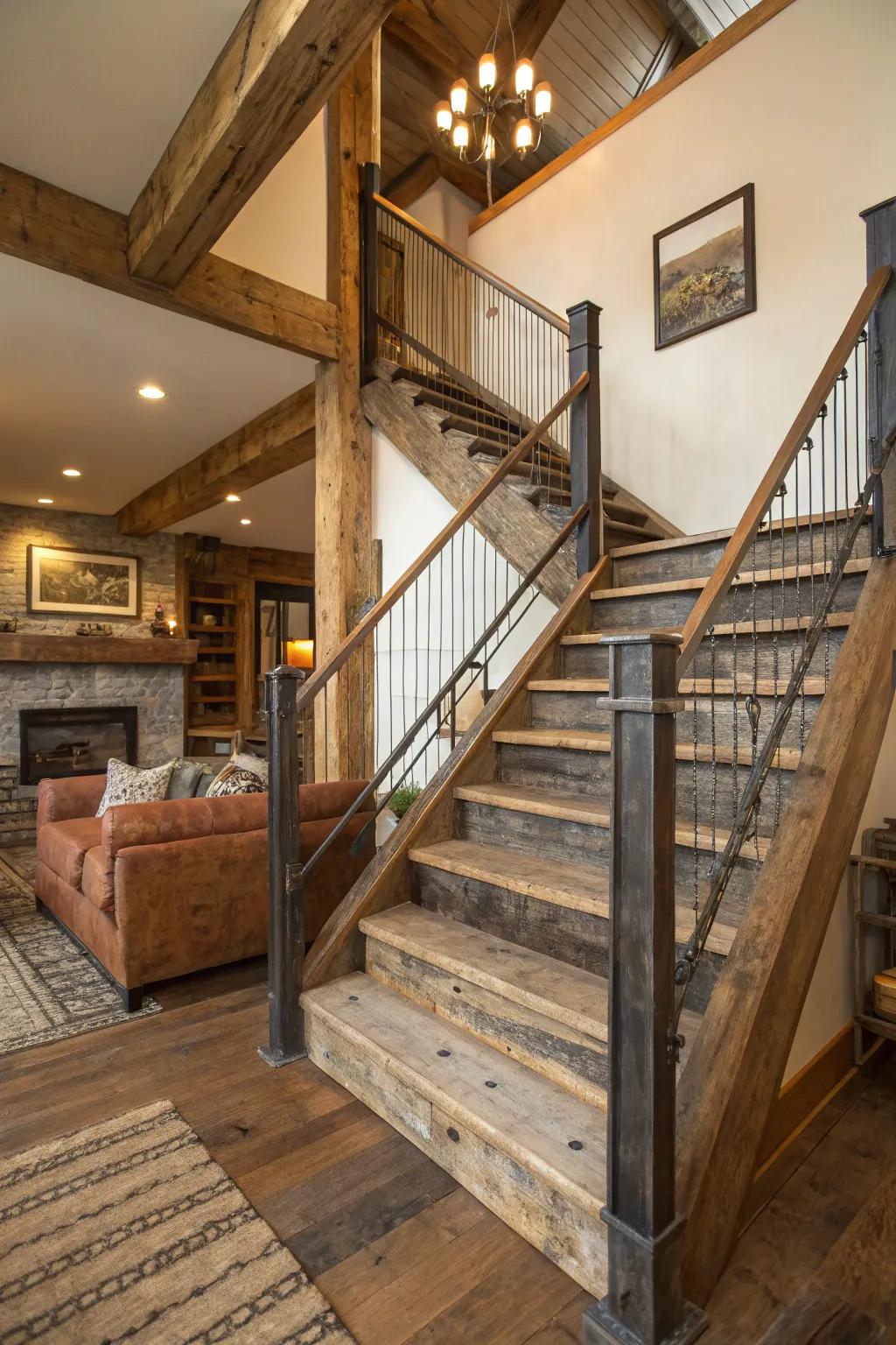 Recycled resources can infuse character and sustainability into your stairs.