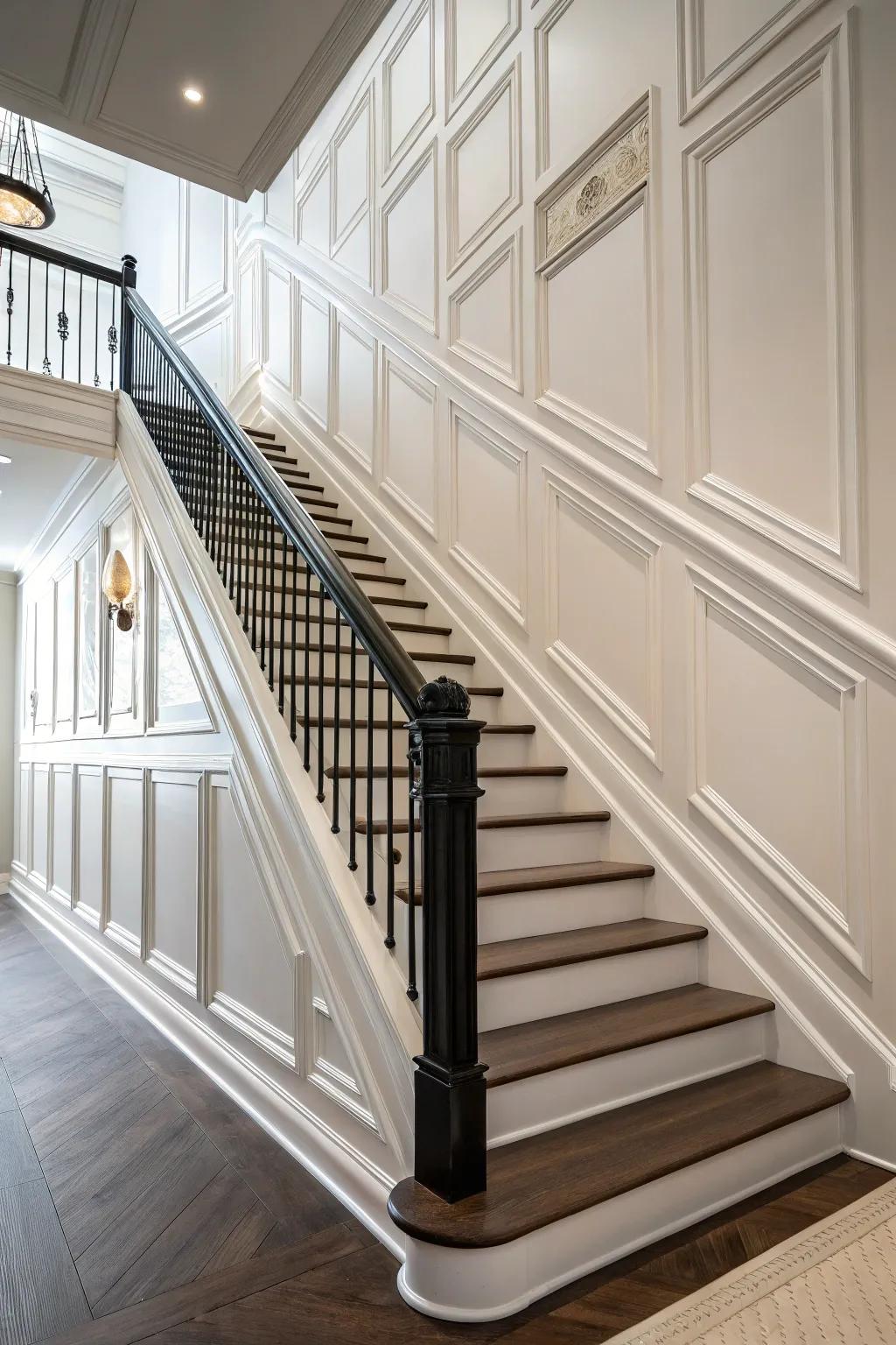 Upright lines add height and elegance to your staircase.