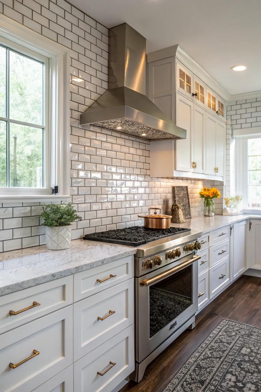 Achieve depth with mixed finish textures.
