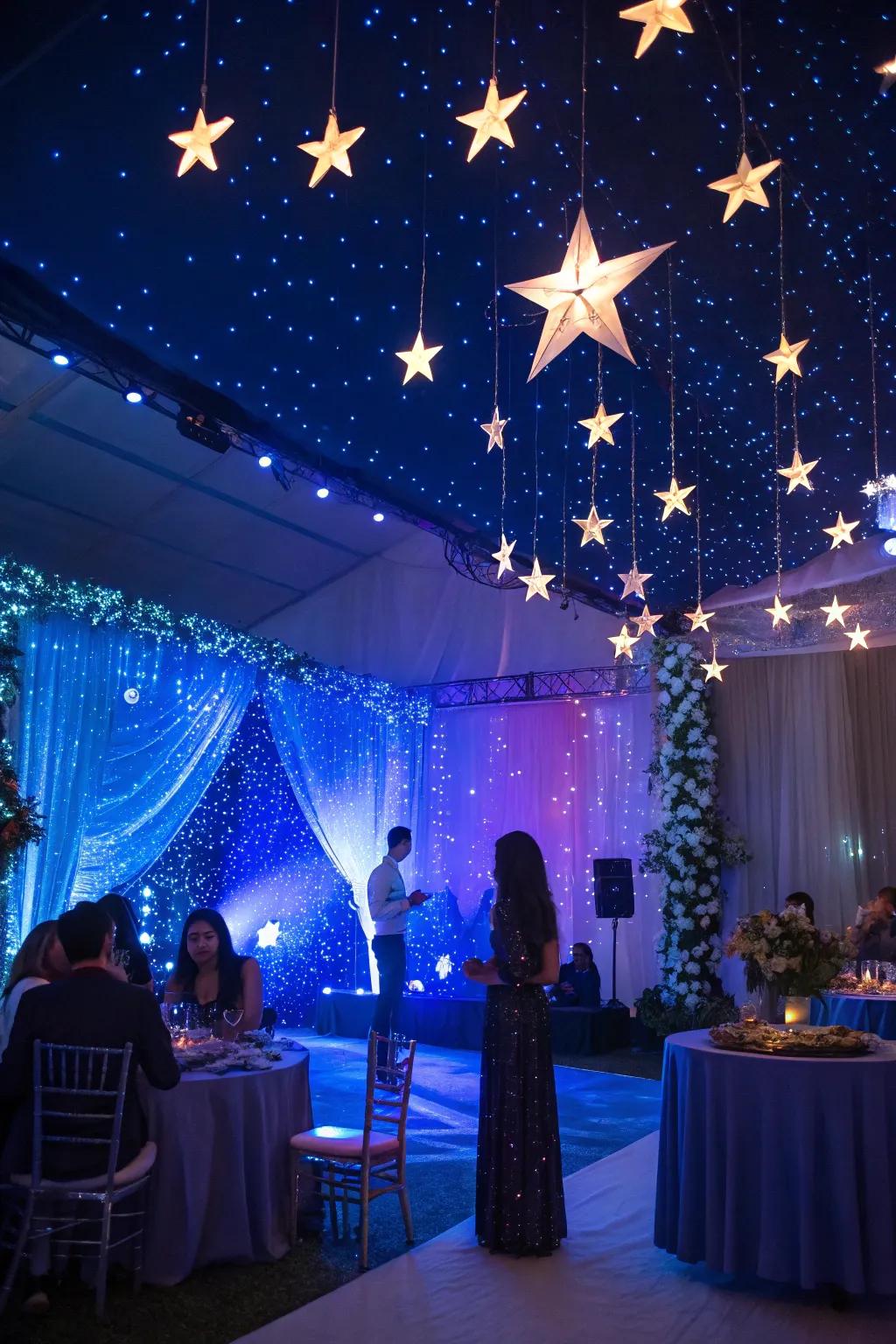 A heavenly twilight-themed backdrop producing a magical, dreamlike atmosphere.