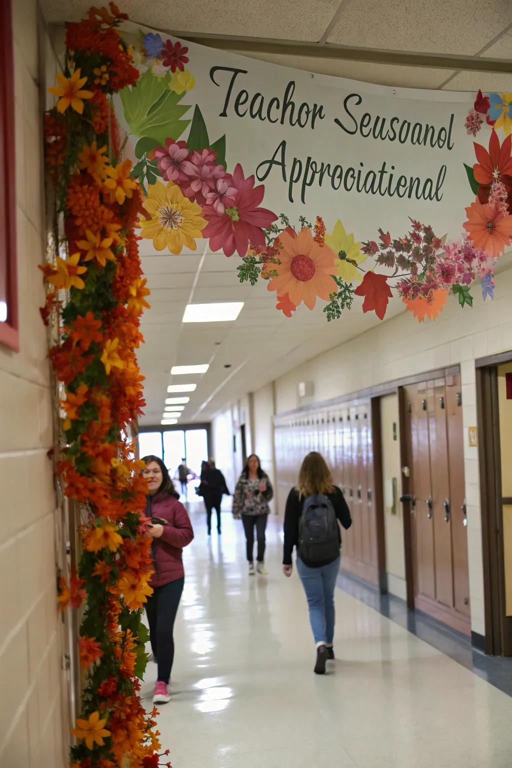 A festive streamer reflecting the beauty of the current season.