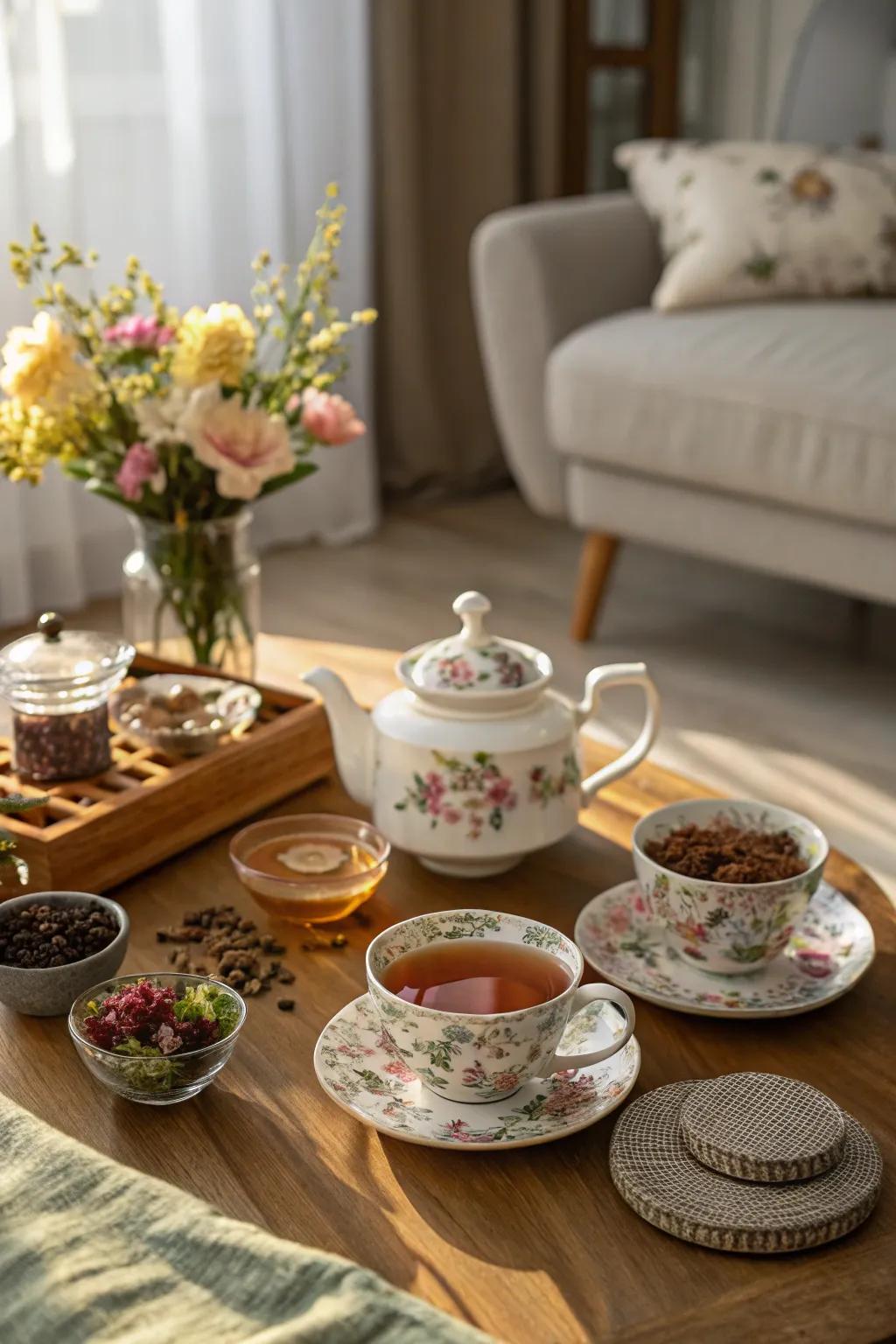A tea tasting experience adds a sophisticated touch to the celebration.
