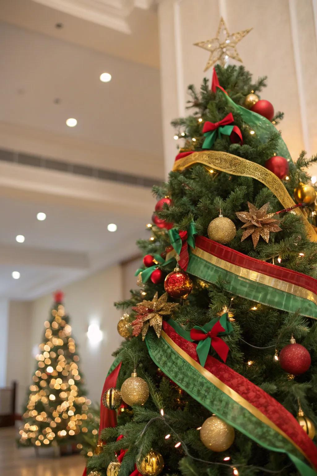 Ribbons and garlands fashion a secure, vibrant decoration.