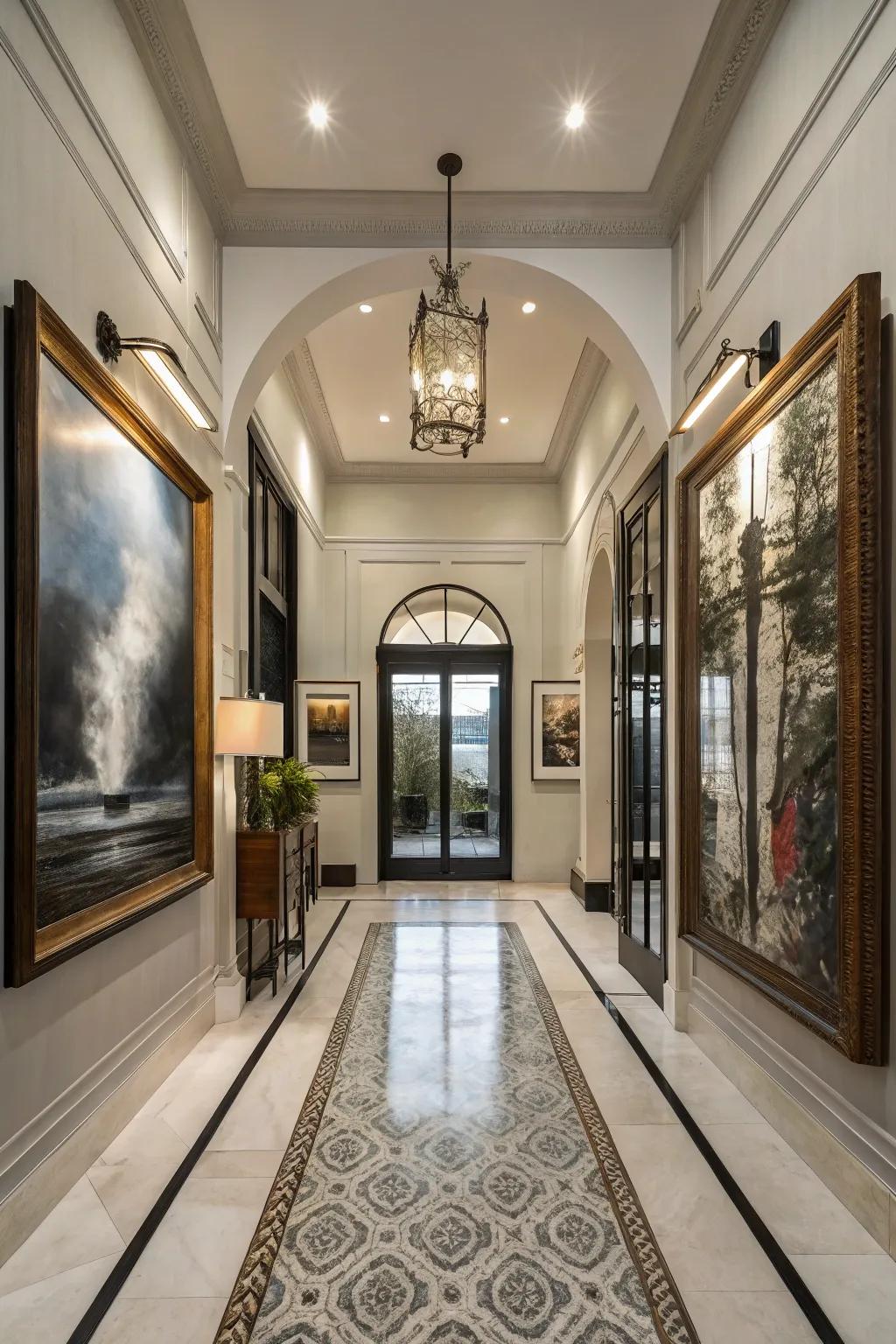 Playing with extent adds drama and impact to your entryway.