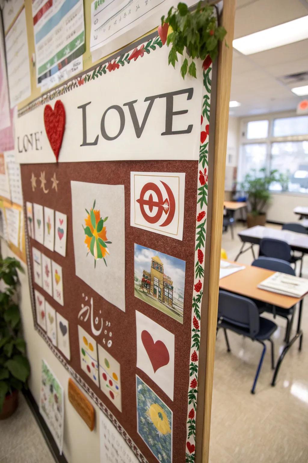 An Affection Across the Globe notice board commemorating cultural diversity.
