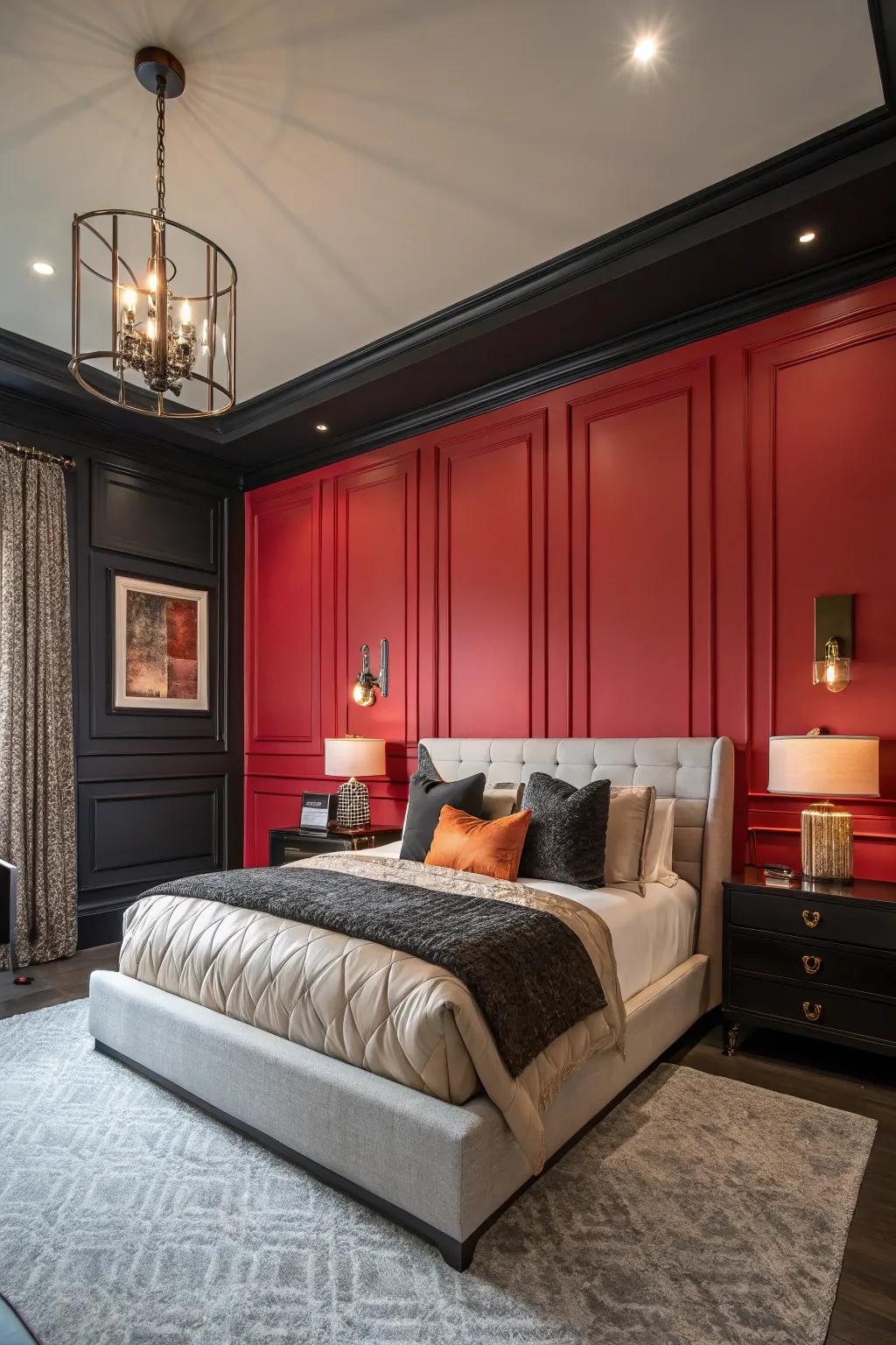 Intense colors in paneling create a striking and cozy retreat.