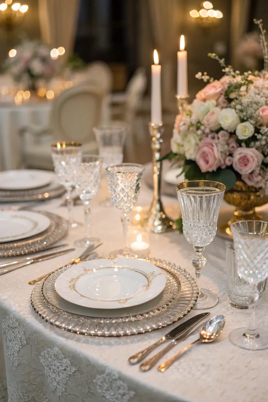 Ageless elegance with crystal and delicate tableware