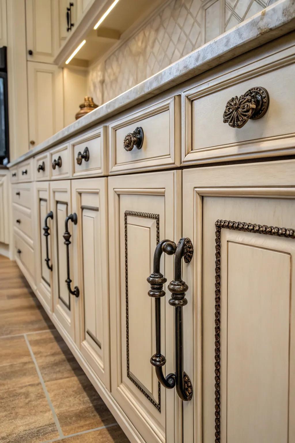 Elegance is added discreetly by metal hardware.
