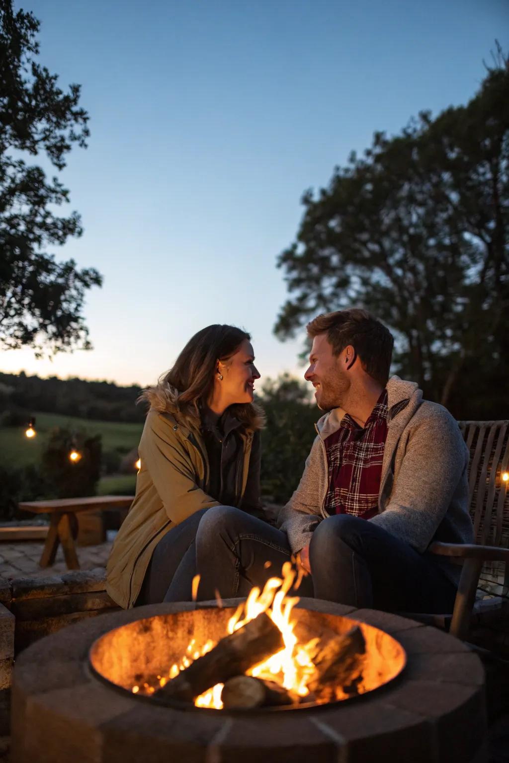 By the fire, where warmth and affection meet.