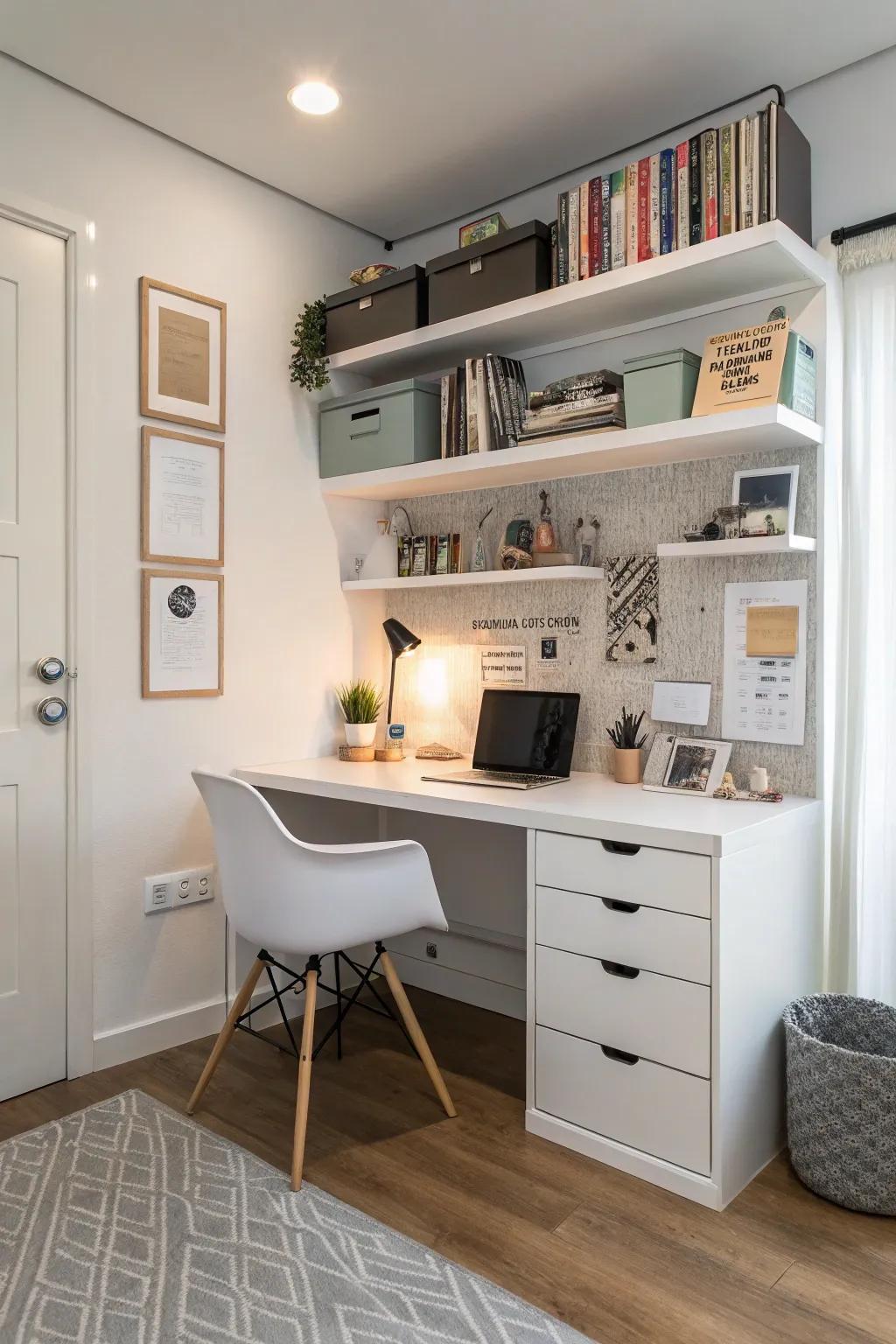 A designated workspace enhances both functionality and inspiration within your studio.