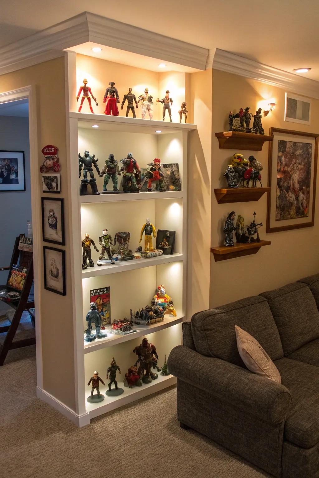 Corner boards transform unused areas into charming presentation alcoves.