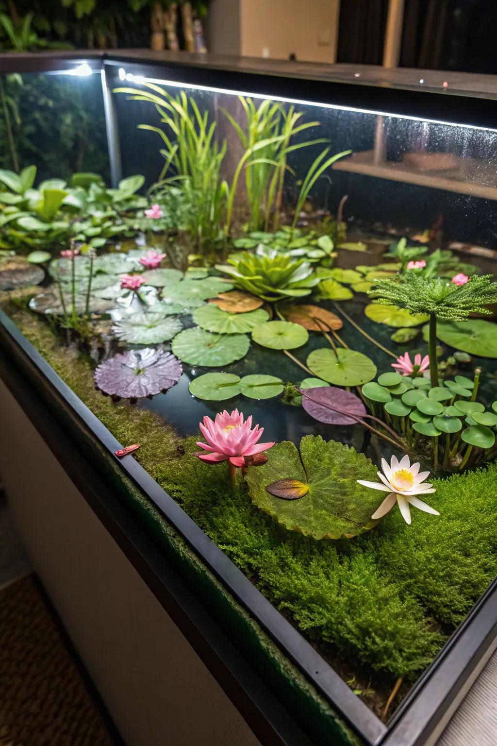 A hanging garden infuses a magical stratum of greenery.