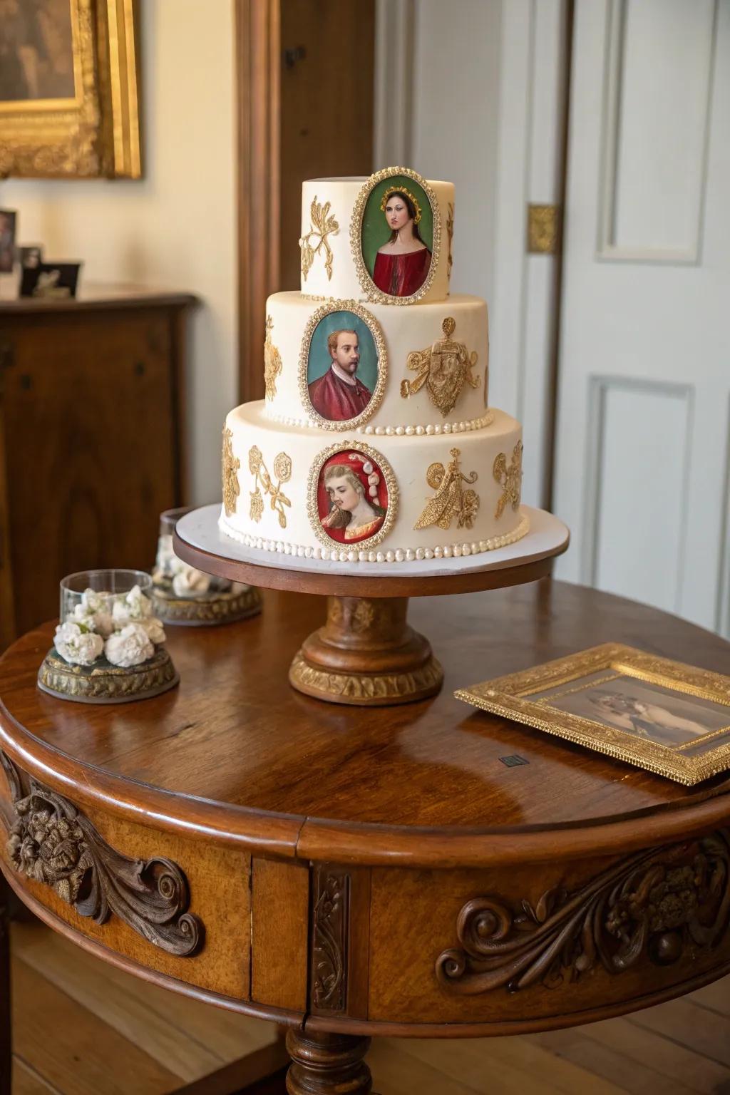 A classical portrait cake brings classical art finesse to your event.
