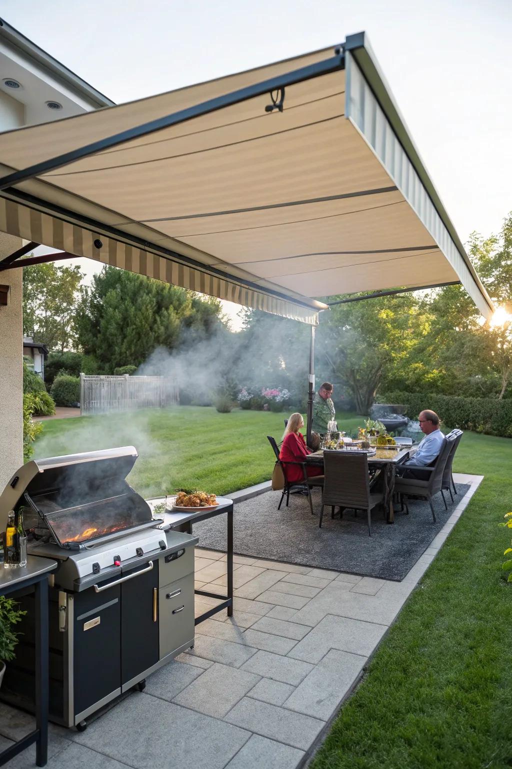 Pull-out shades offer adaptable coverage for your BBQ space.