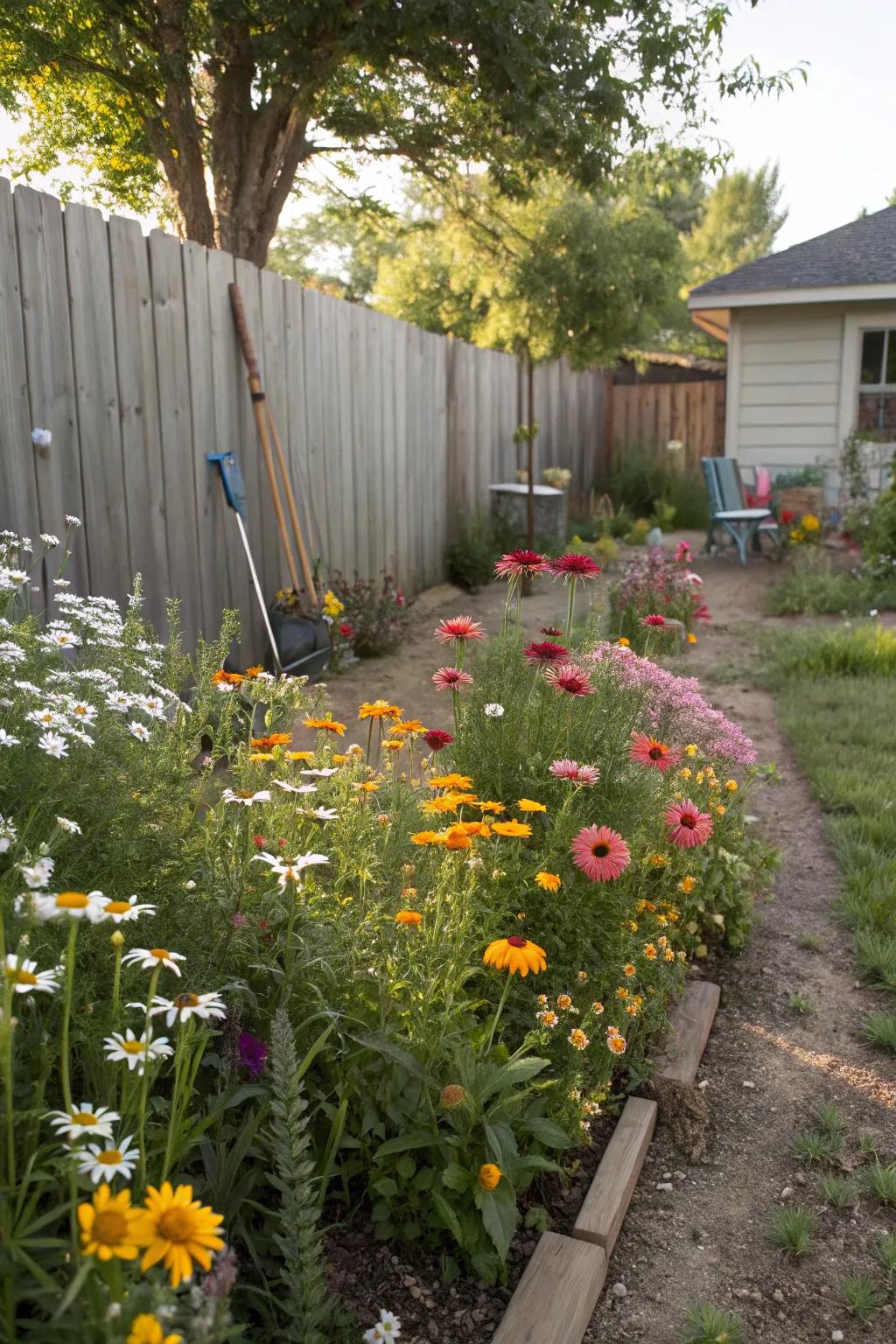 A wildflower haven brings pollinators and amplifies beauty.