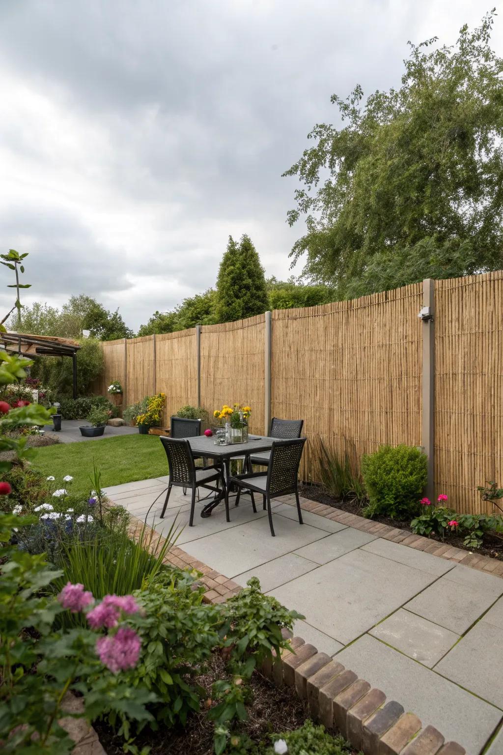 Cane barricading is a simple and quick fix for privacy.