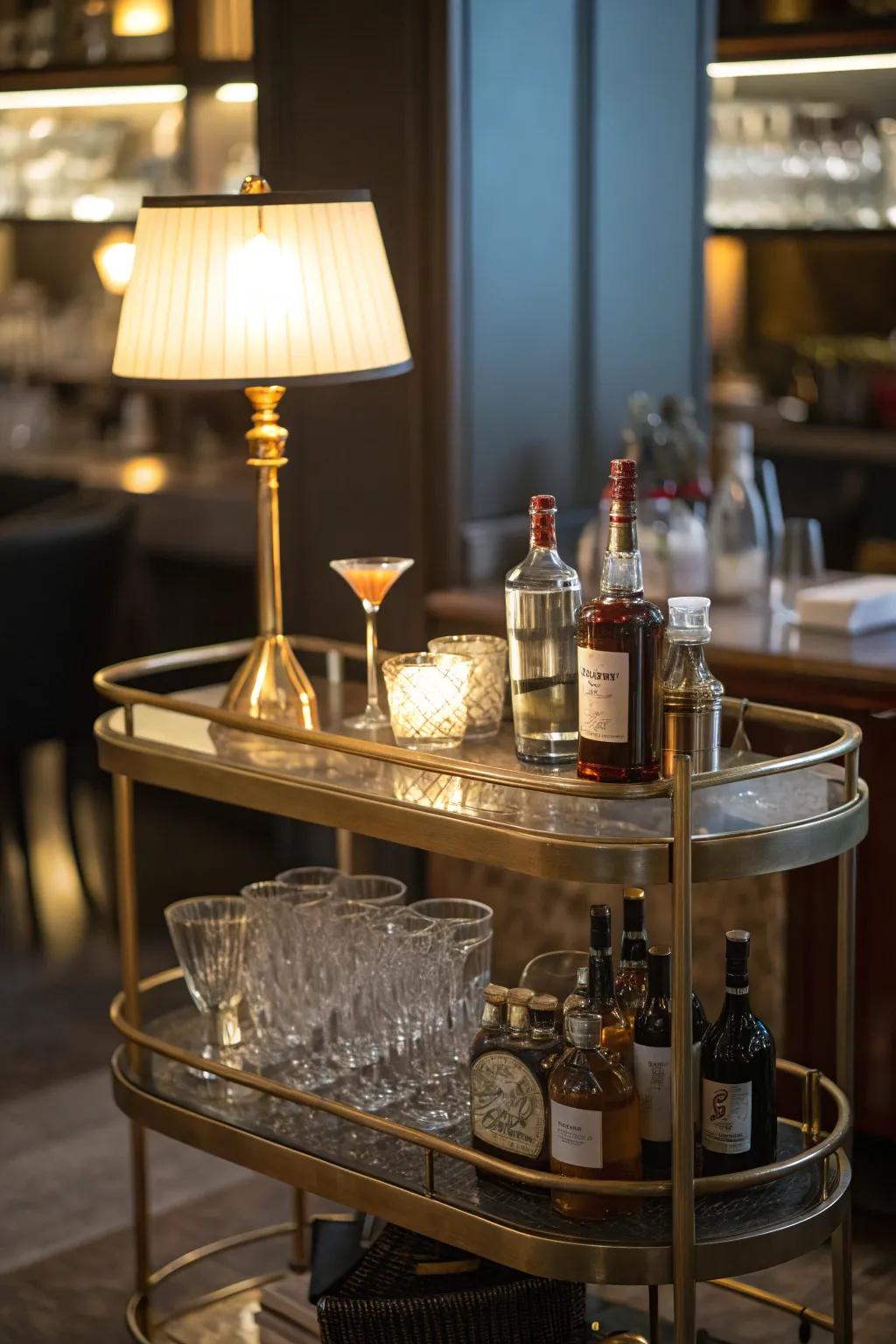 Staged illumination creates an inviting radiance.