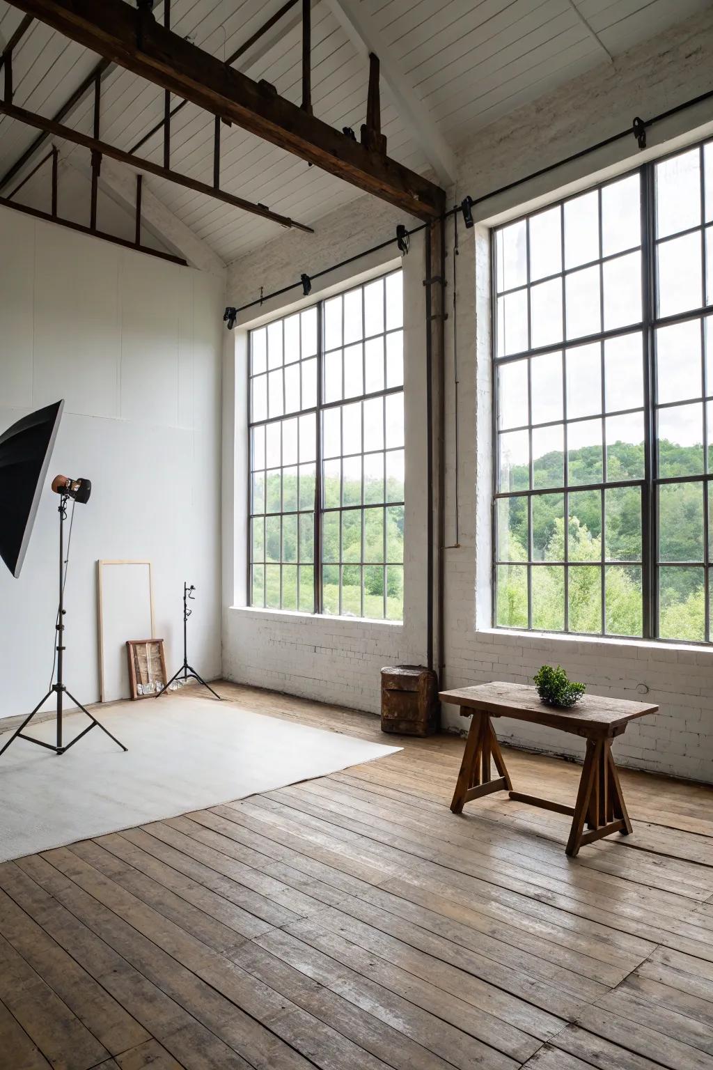Barn workshops provide a serene space for creativity.