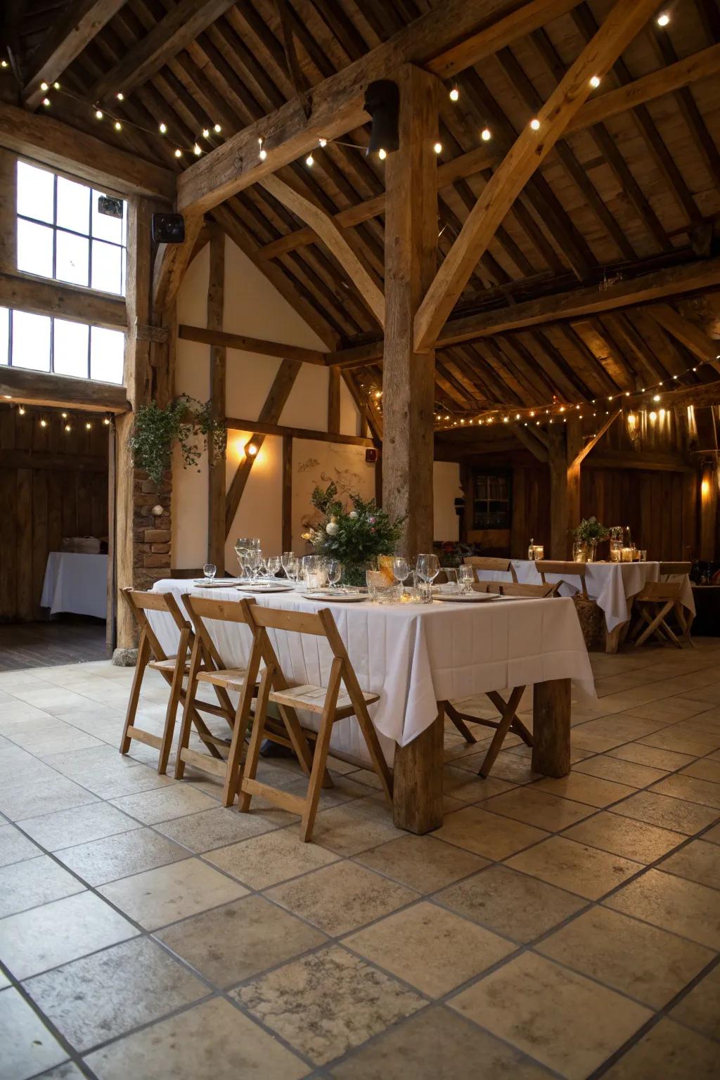 Tile floors are easy to clean.