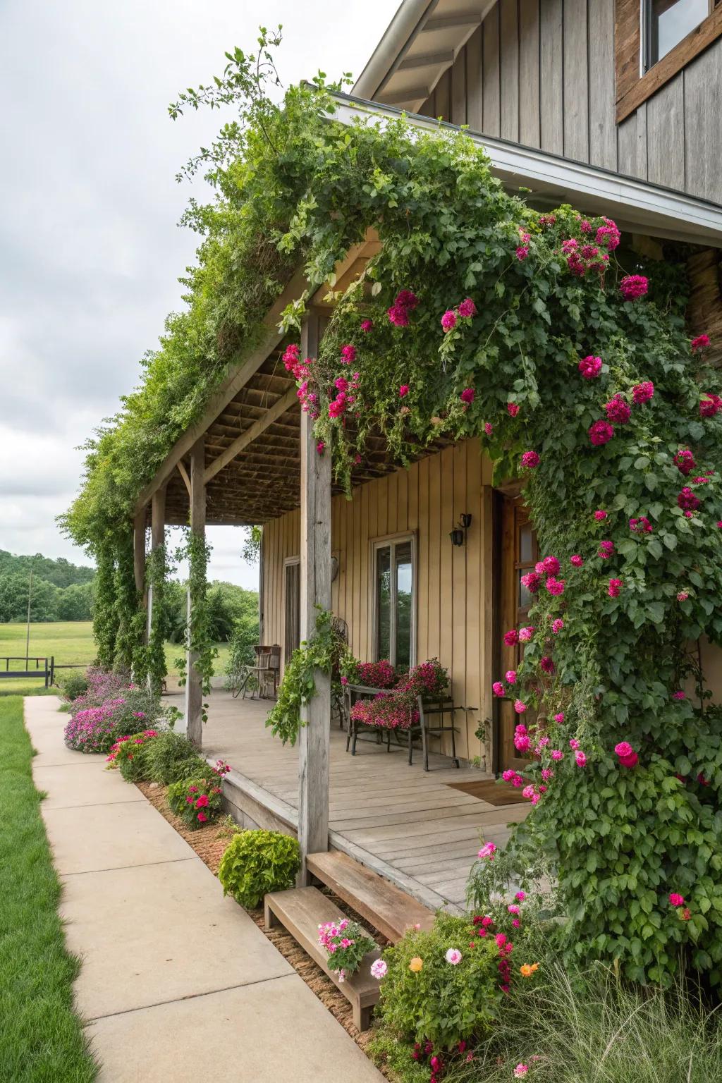 Create a garden oasis on your veranda with abundant greenery.