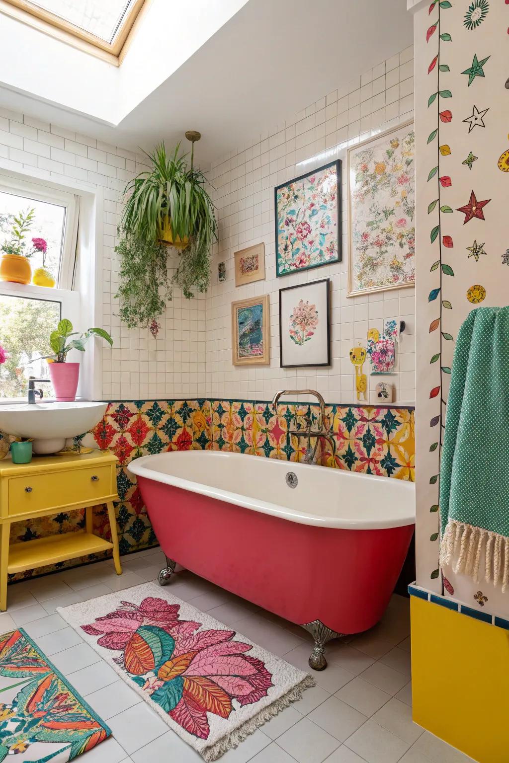 Make an impact thanks to a vibrant tub finish.
