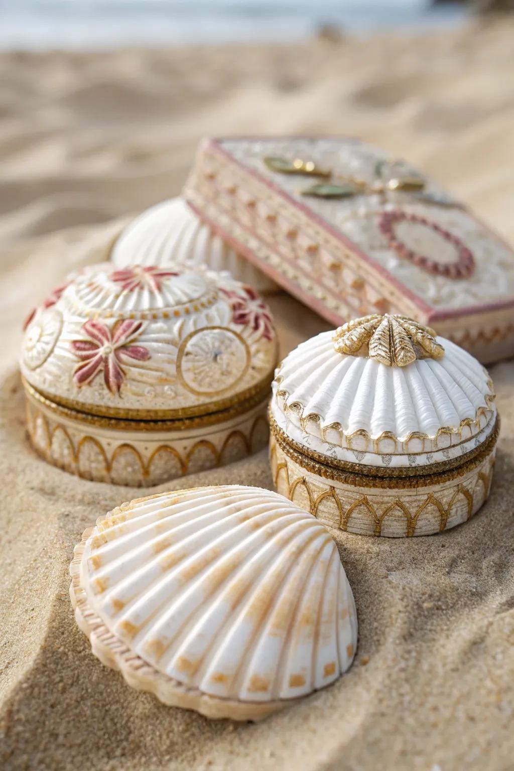 Shell keepsake boxes are perfect for storing cherished mementos.
