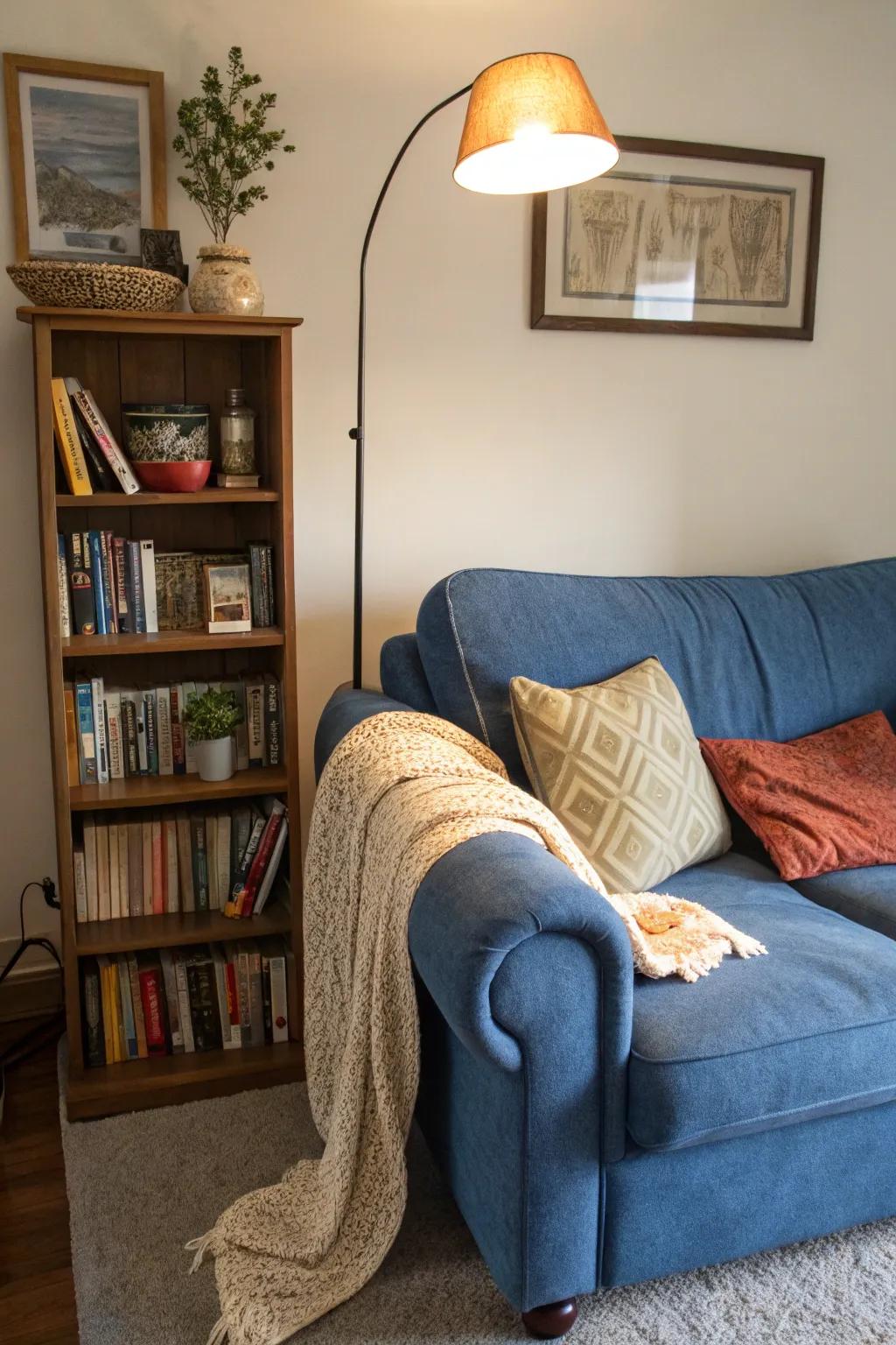 A reading alcove provides a serene hideaway in the lounge.