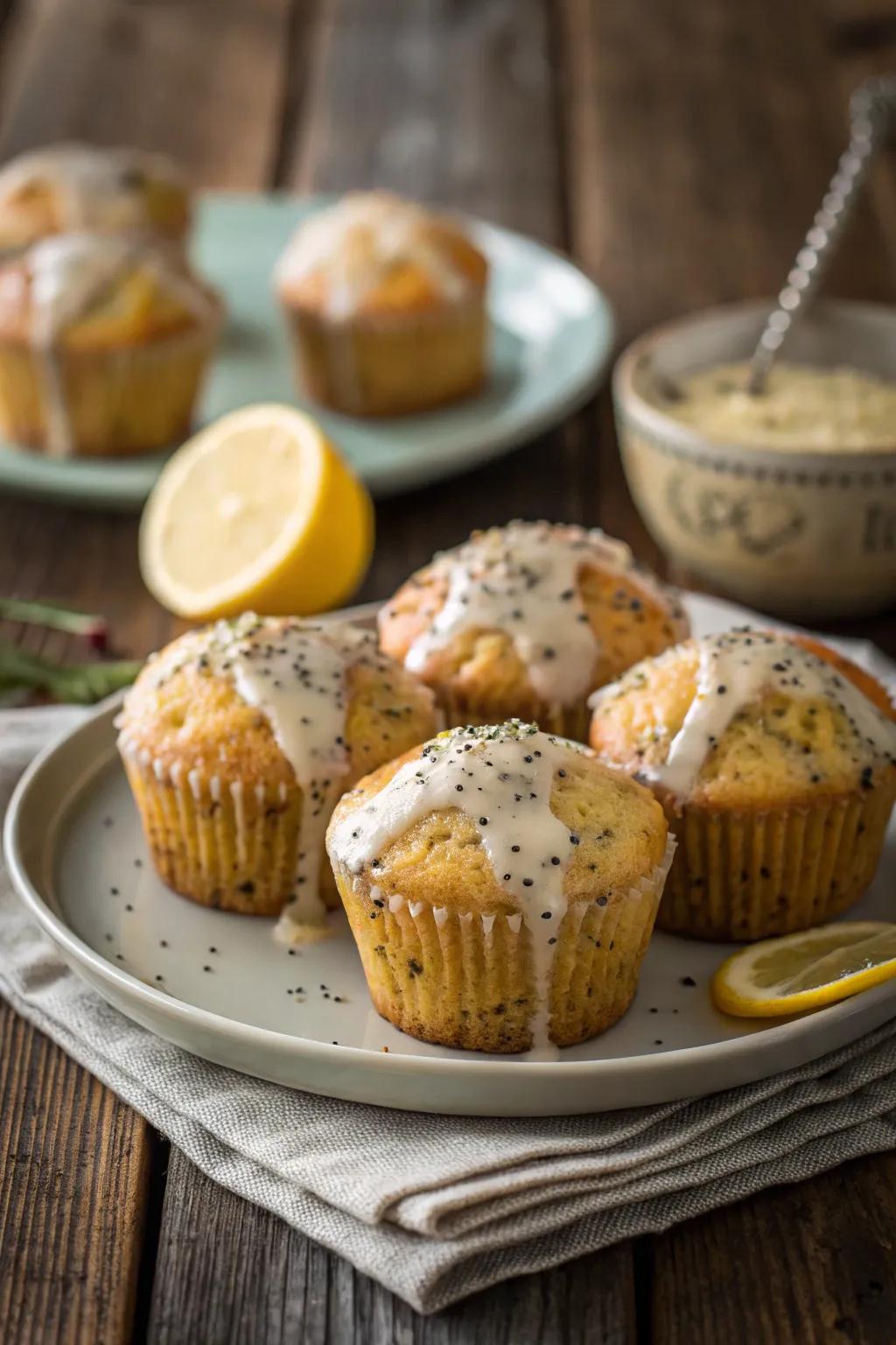 Lemon poppy seed muffins that bring a burst of sunshine.