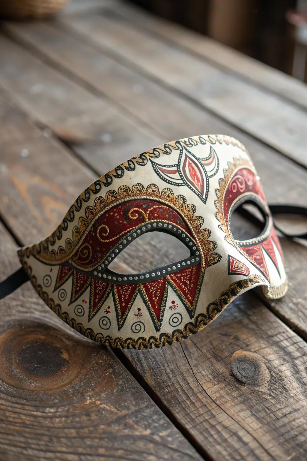 Celebrate global unity with a mask that tells a story through its cultural tapestry.