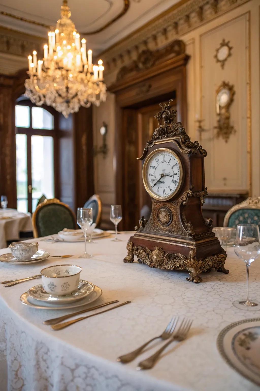 Vintage timepieces add a touch of elegance and functionality.