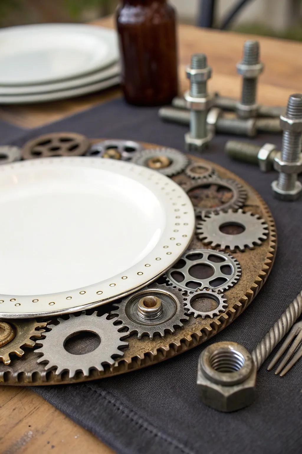 Inject your table setting with an urban aesthetic through a distinctive table arrangement.