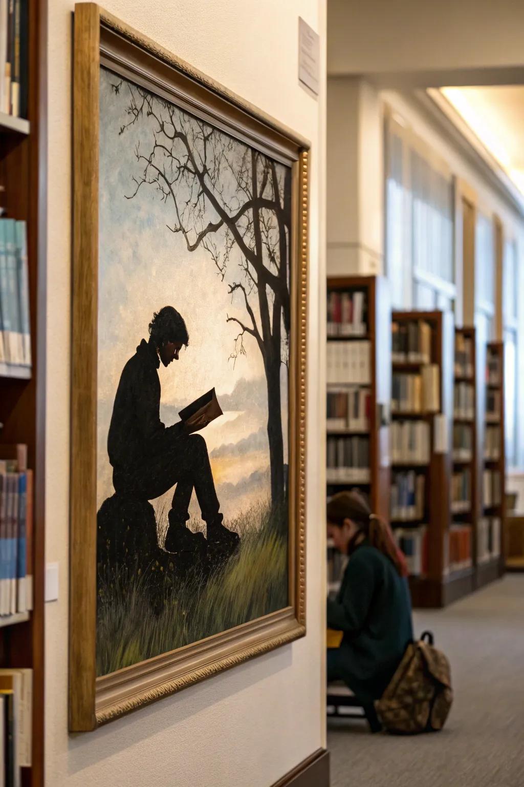 Outline and scripture art creates a profound visual impact.