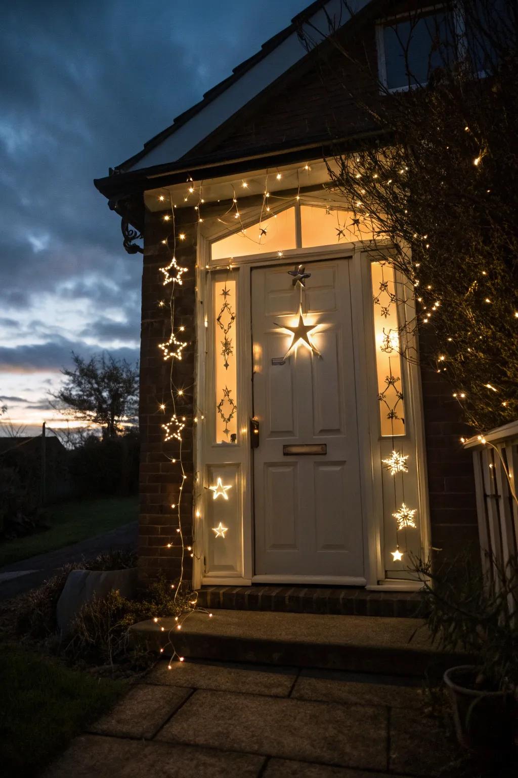 Fashion a celestial entryway with shimmering stars.
